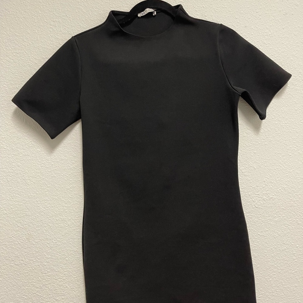 Sleek black mini dress